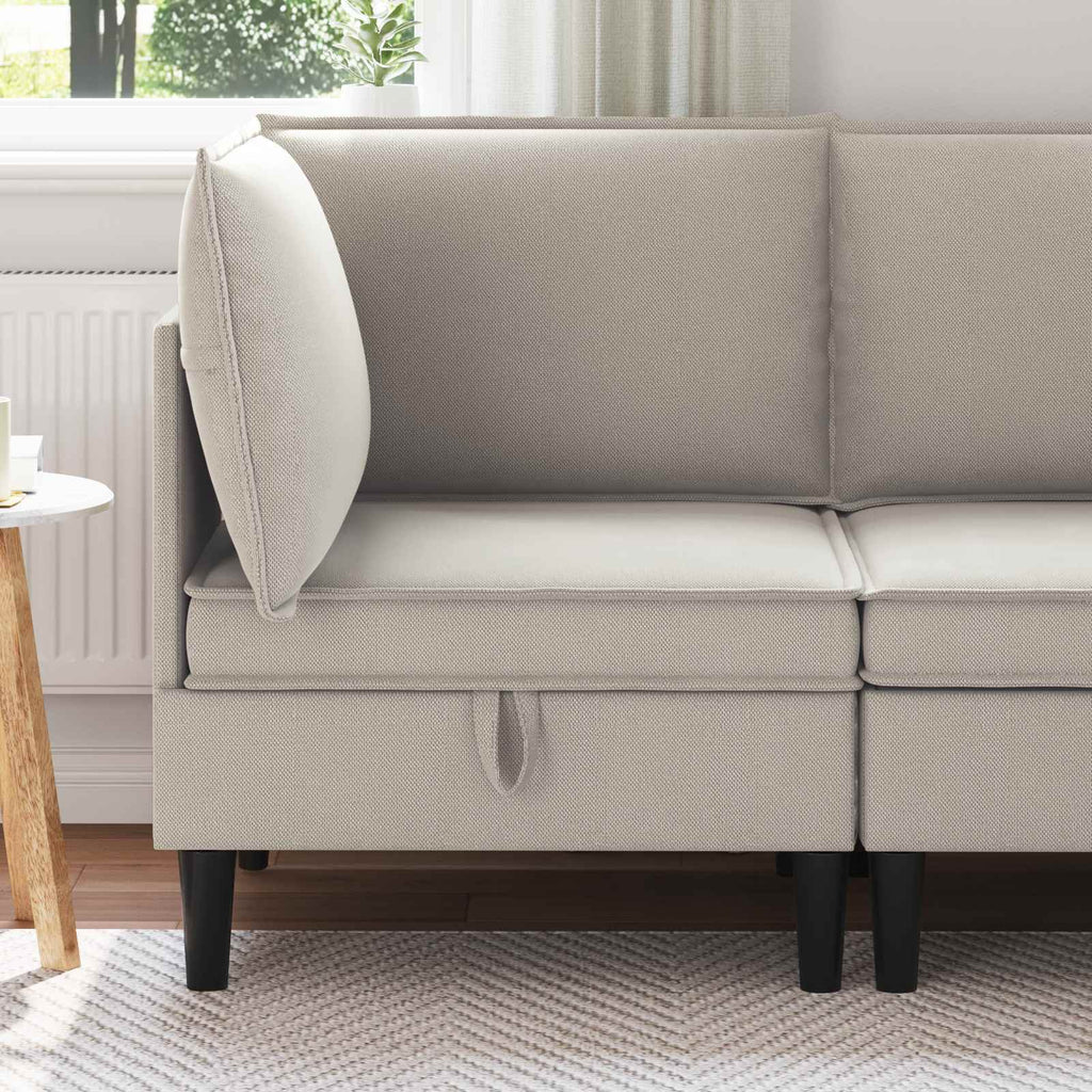 Ecksofa mit Stauraum Hafer Samt