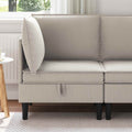 Ecksofa mit Stauraum Hafer Samt