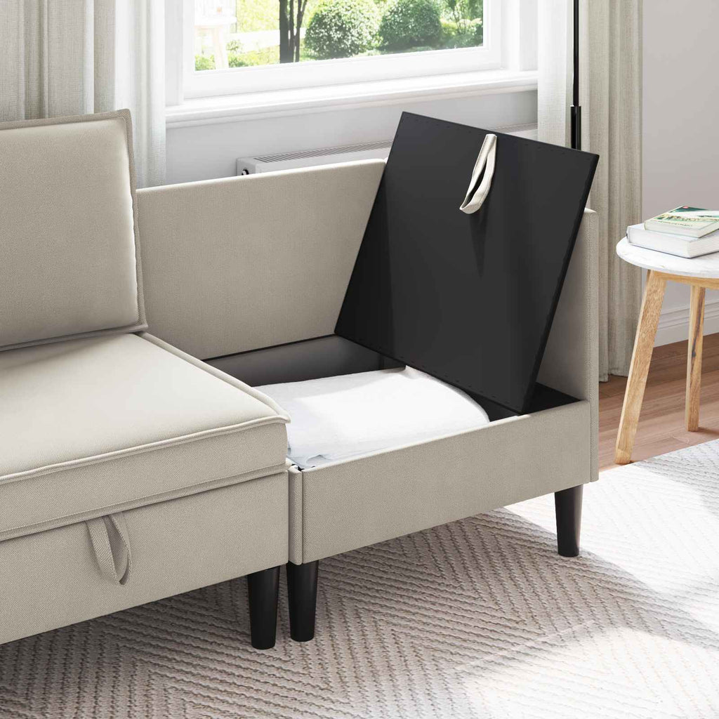 Ecksofa mit Stauraum Hafer Samt