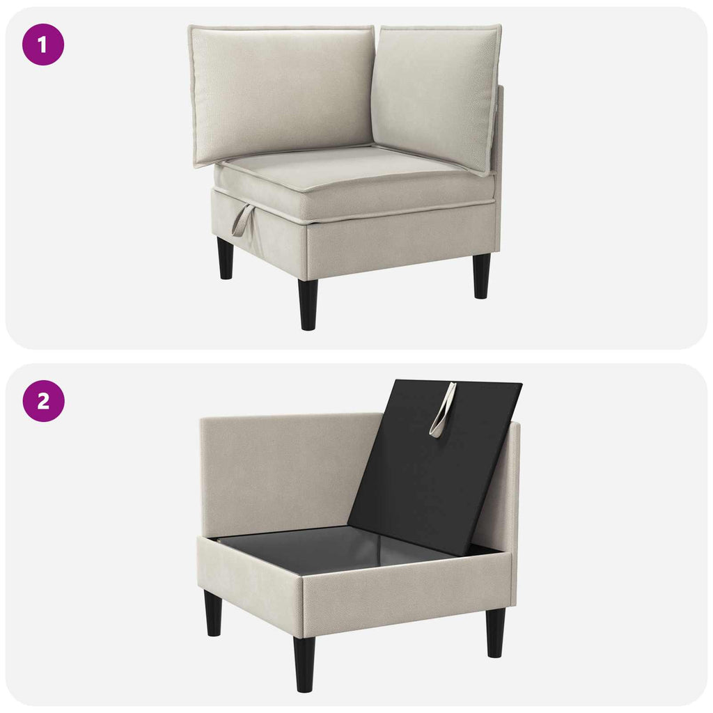 Ecksofa mit Stauraum Hafer Samt