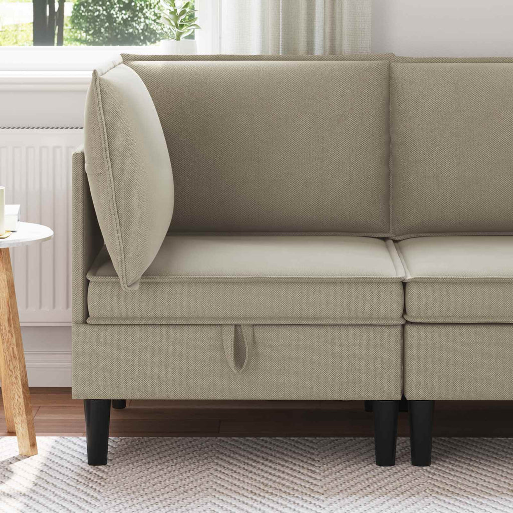 Ecksofa mit Stauraum Sand Samt