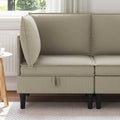 Ecksofa mit Stauraum Sand Samt