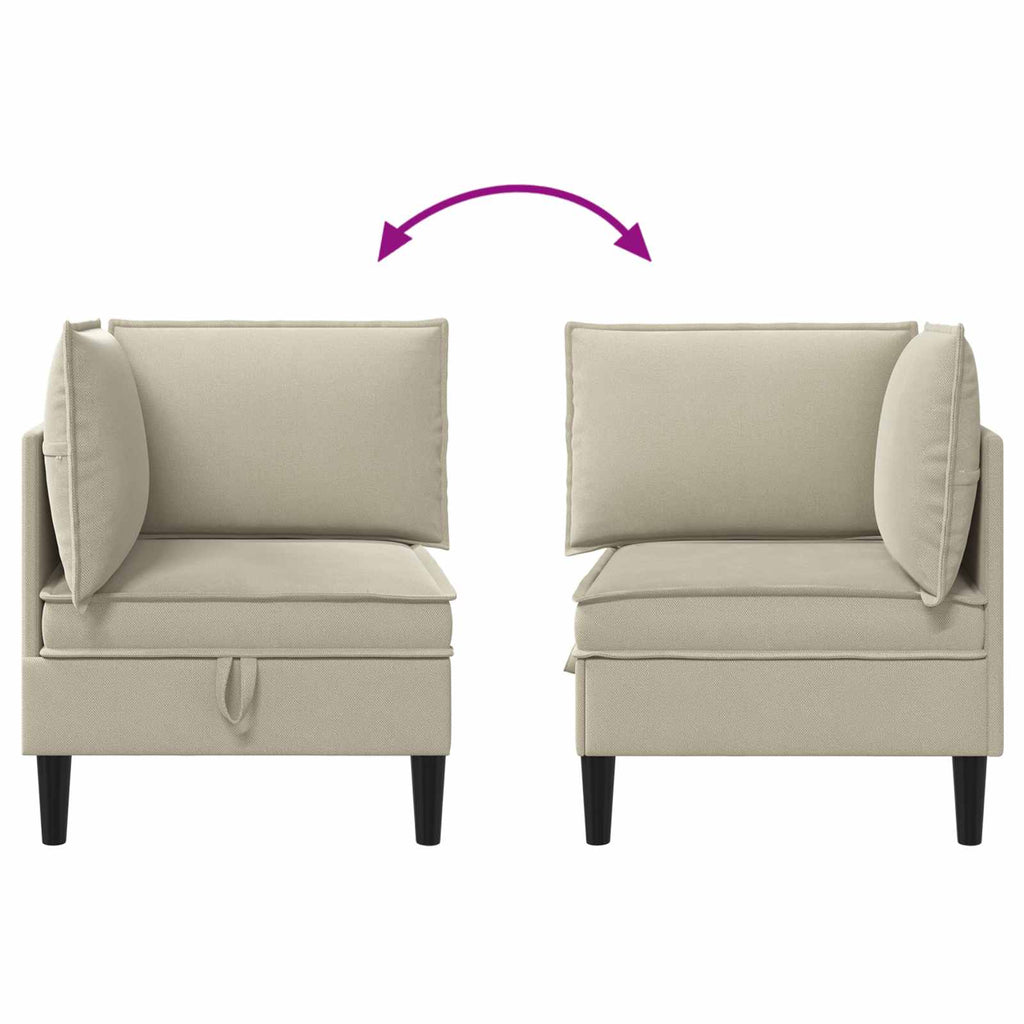 Ecksofa mit Stauraum Sand Samt