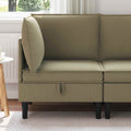 Ecksofa mit Stauraum Khaki Samt