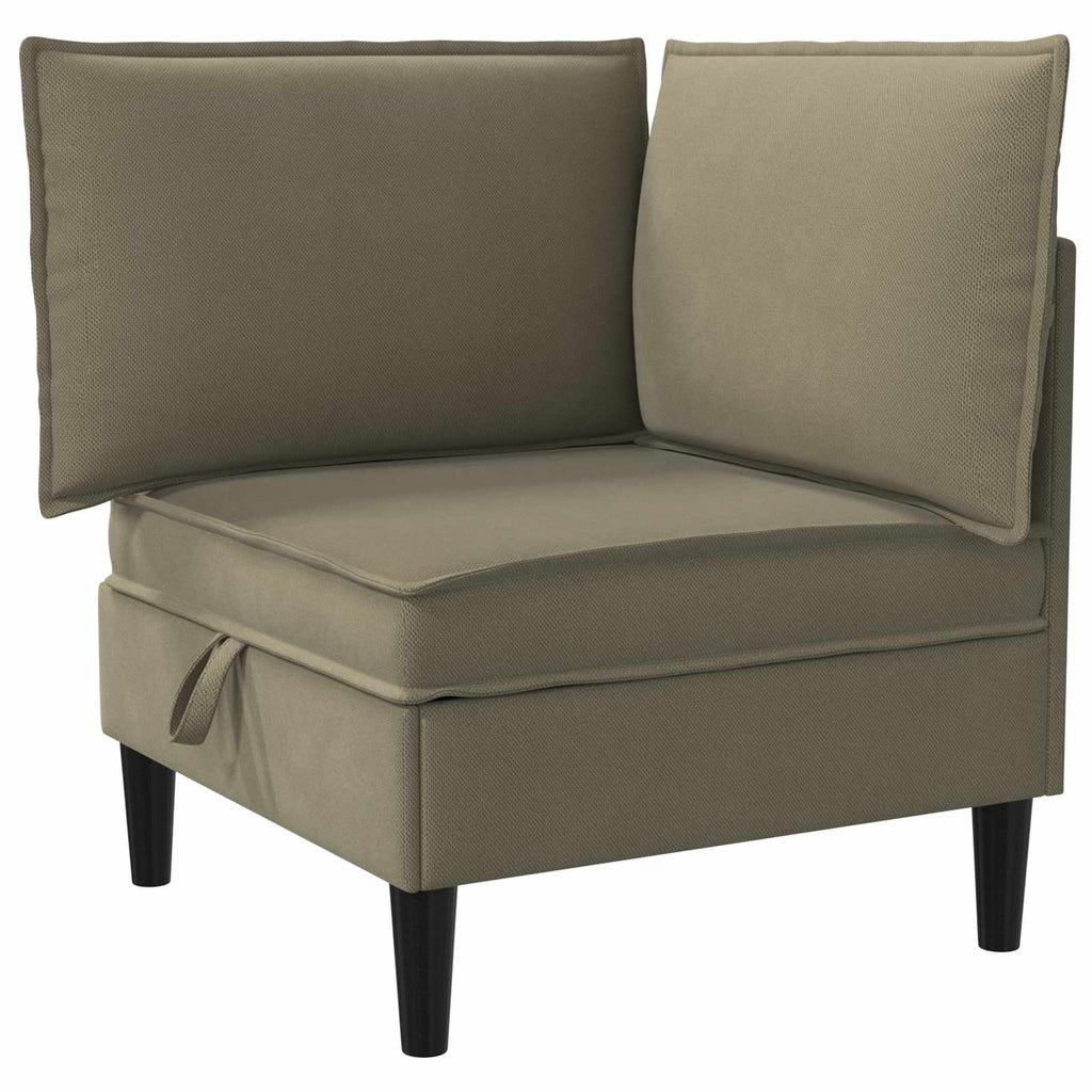 Ecksofa mit Stauraum Khaki Samt