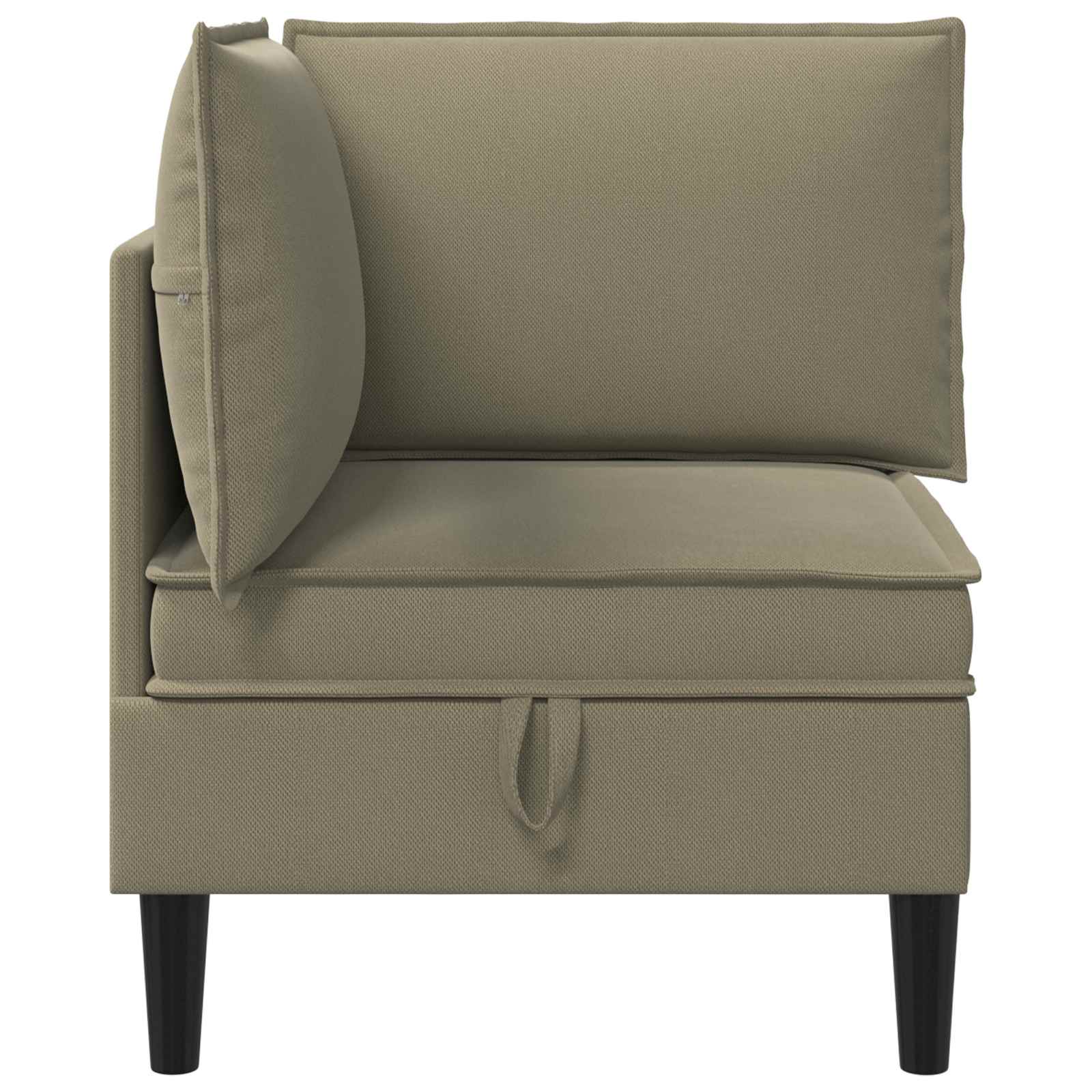 Ecksofa mit Stauraum Khaki Samt