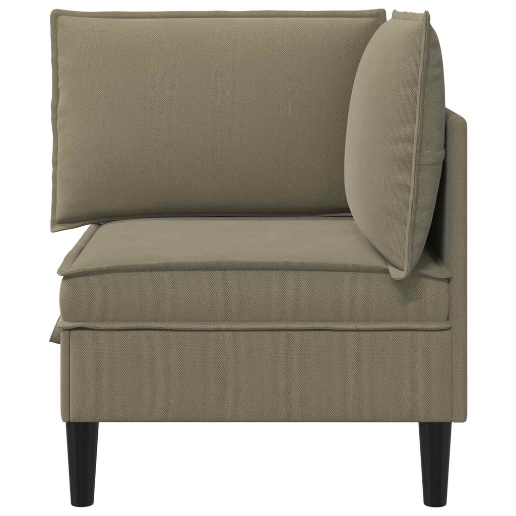 Ecksofa mit Stauraum Khaki Samt