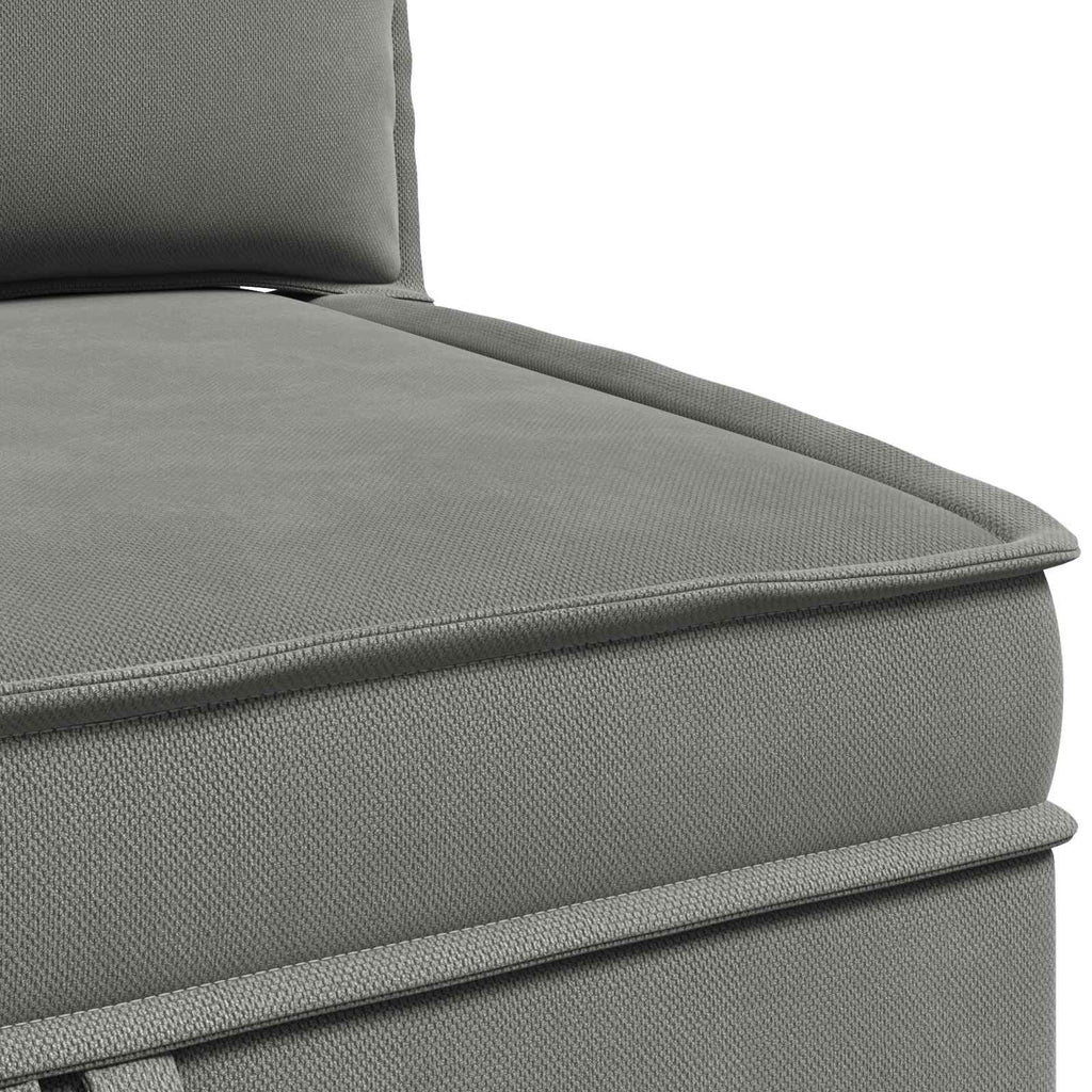 Ecksofa mit Stauraum Dunkelgrau Samt