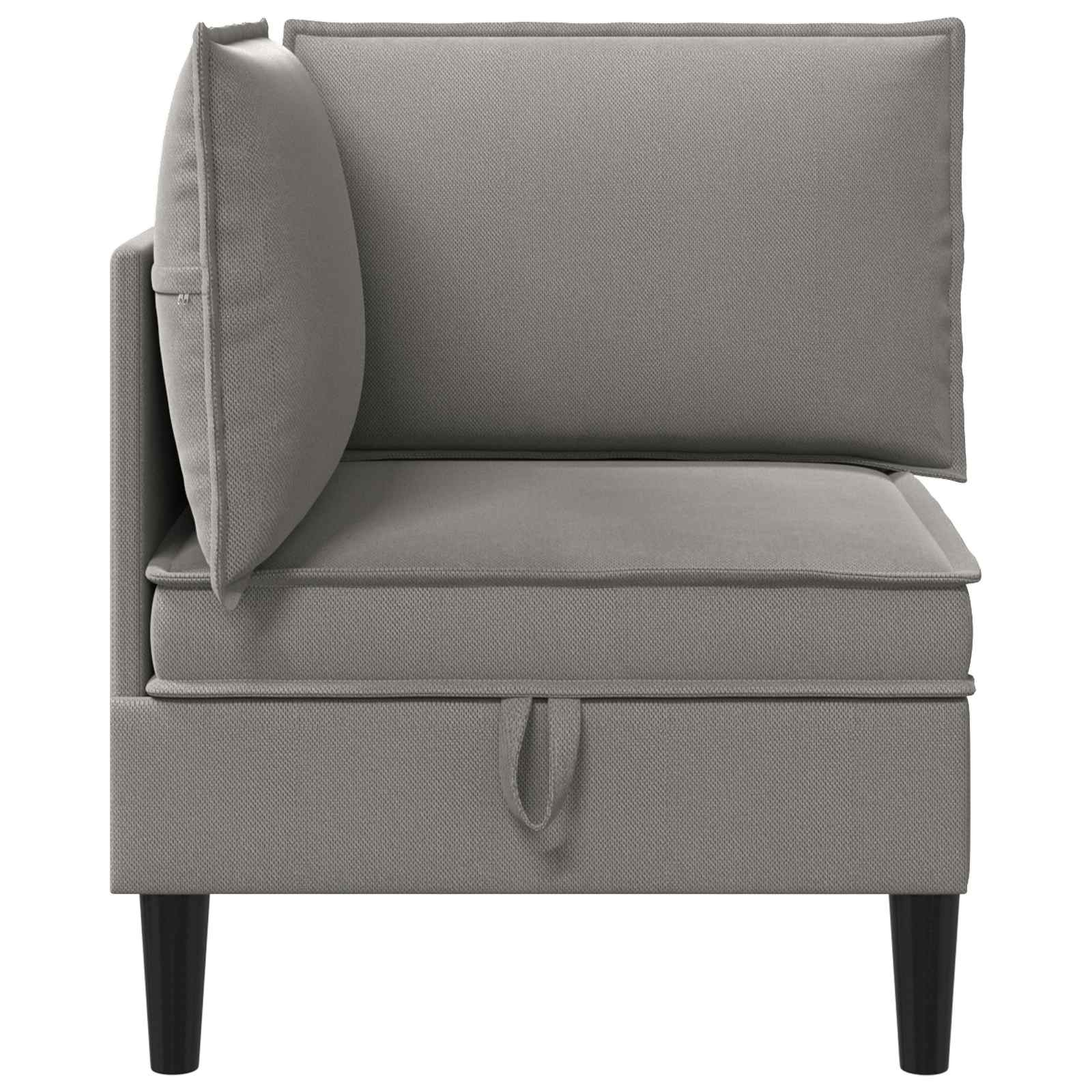 Ecksofa mit Stauraum Dunkelgrau Samt