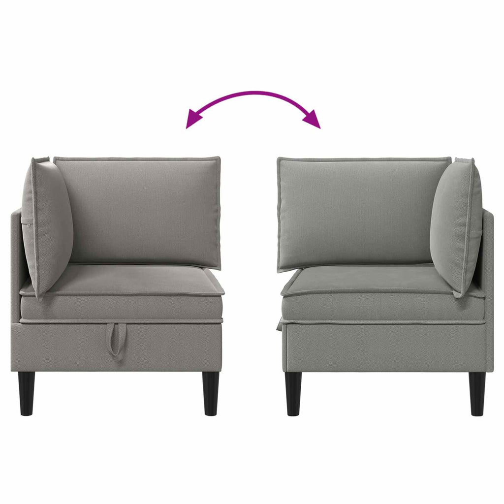 Ecksofa mit Stauraum Dunkelgrau Samt