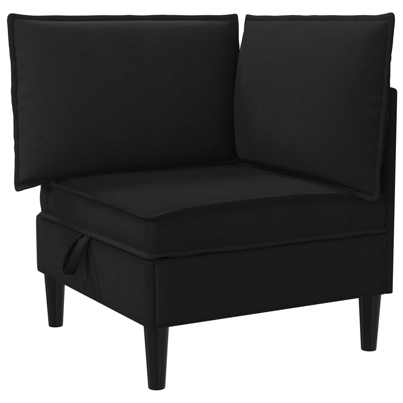 Ecksofa mit Stauraum Schwarz Samt