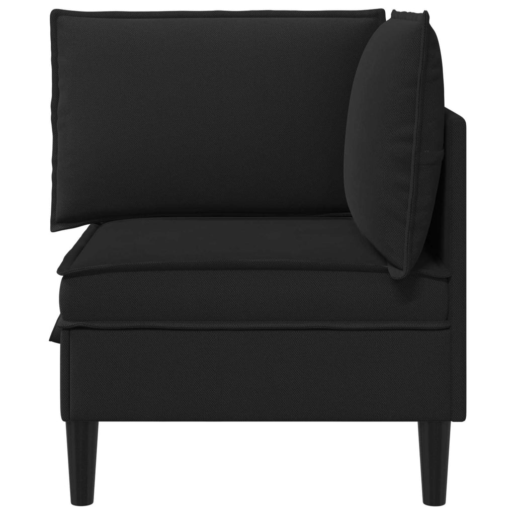 Ecksofa mit Stauraum Schwarz Samt