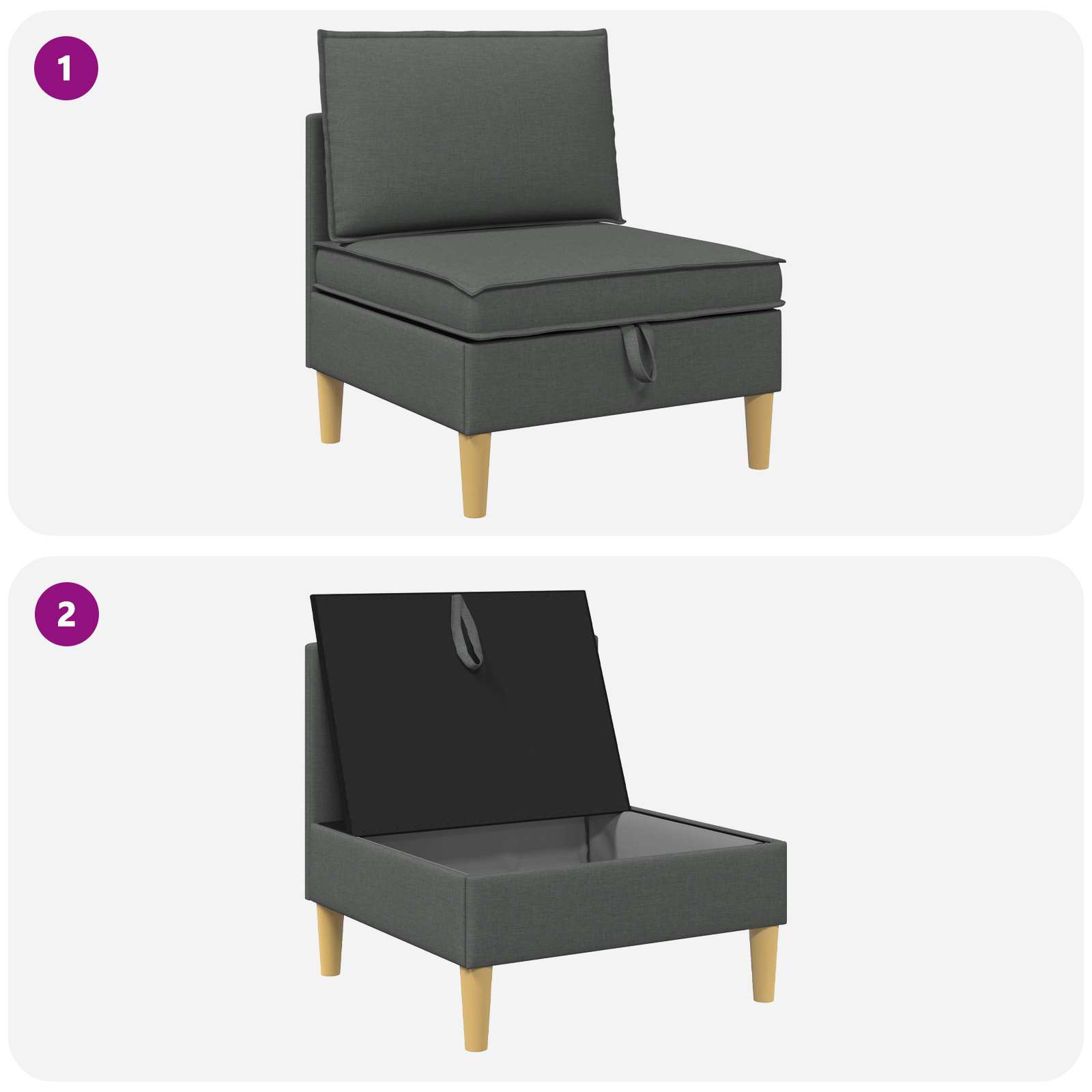 Sofa mit Stauraum Stoff