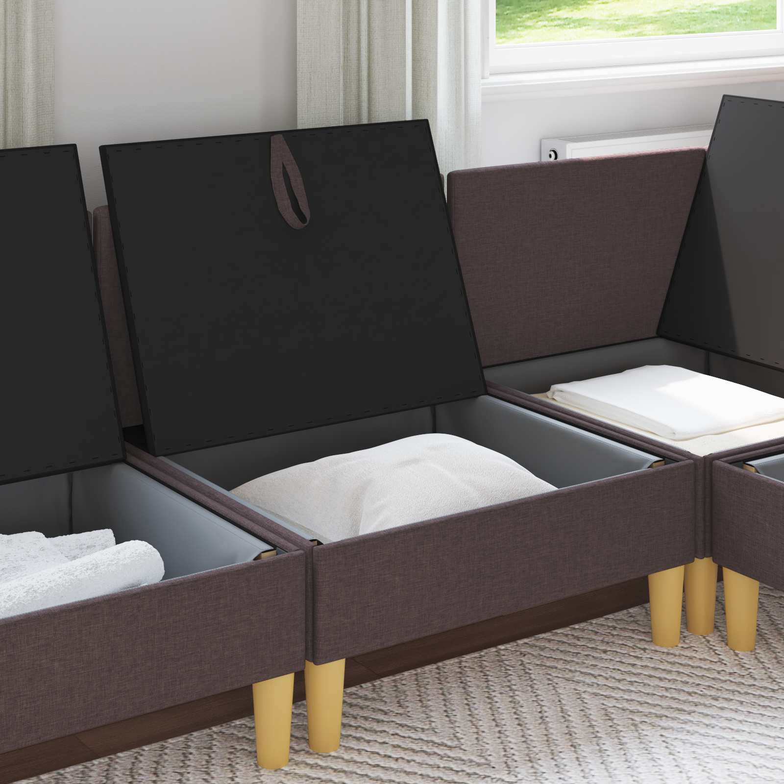 Sofa mit Stauraum Stoff