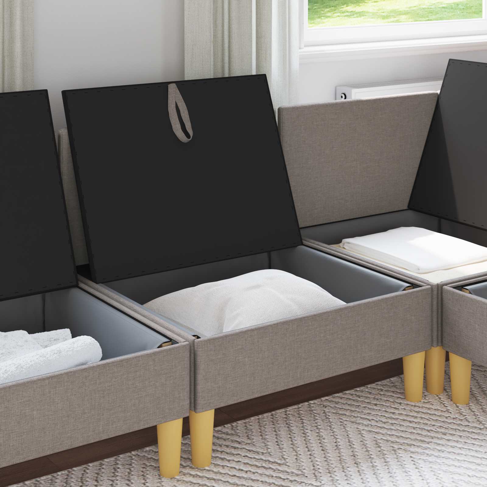 Sofa mit Stauraum Stoff