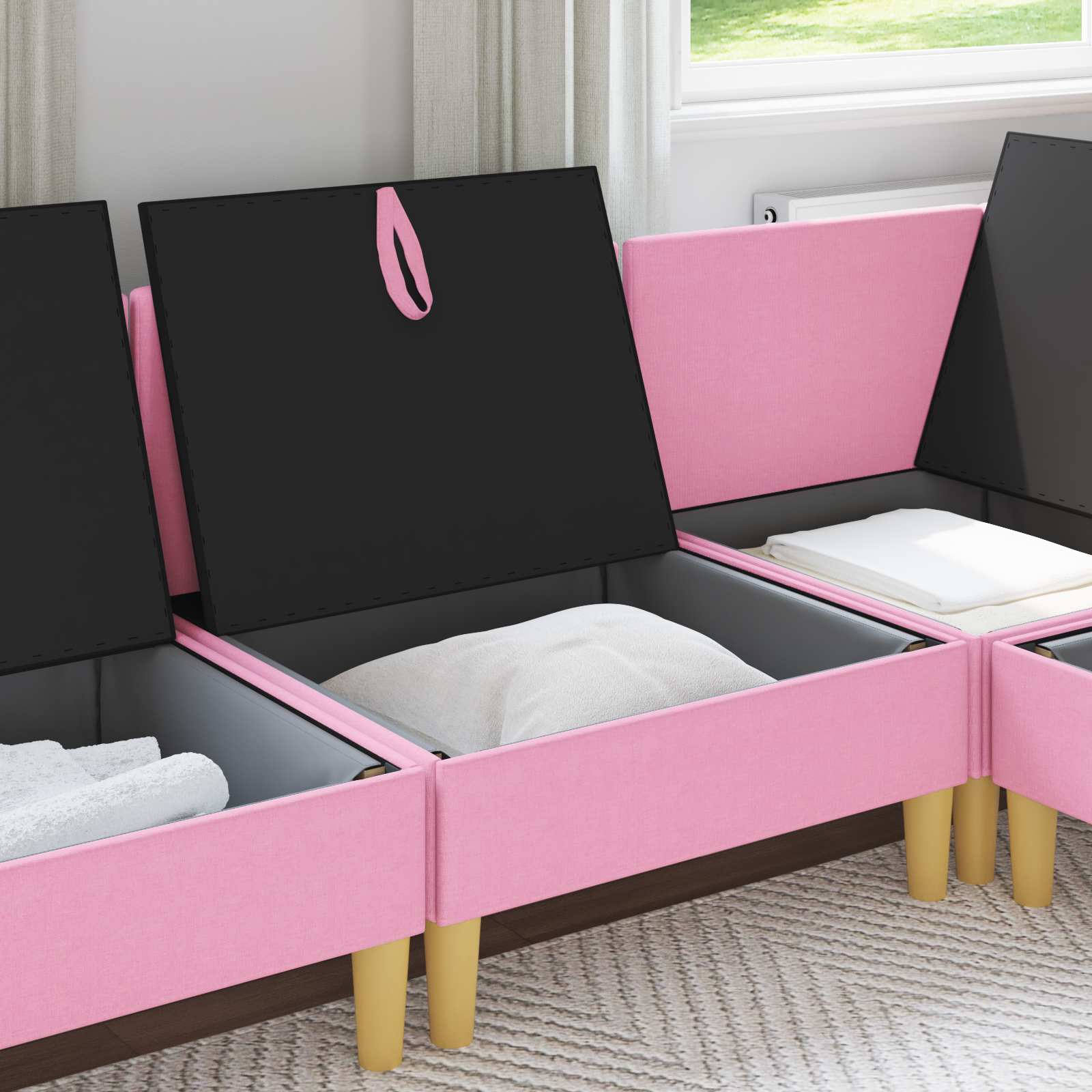 Sofa mit Stauraum Stoff