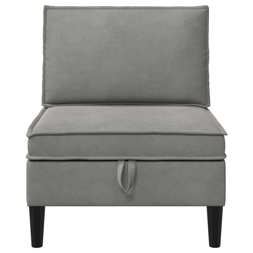 Mittels Sofa mit Stauraum Hellgrau Samt