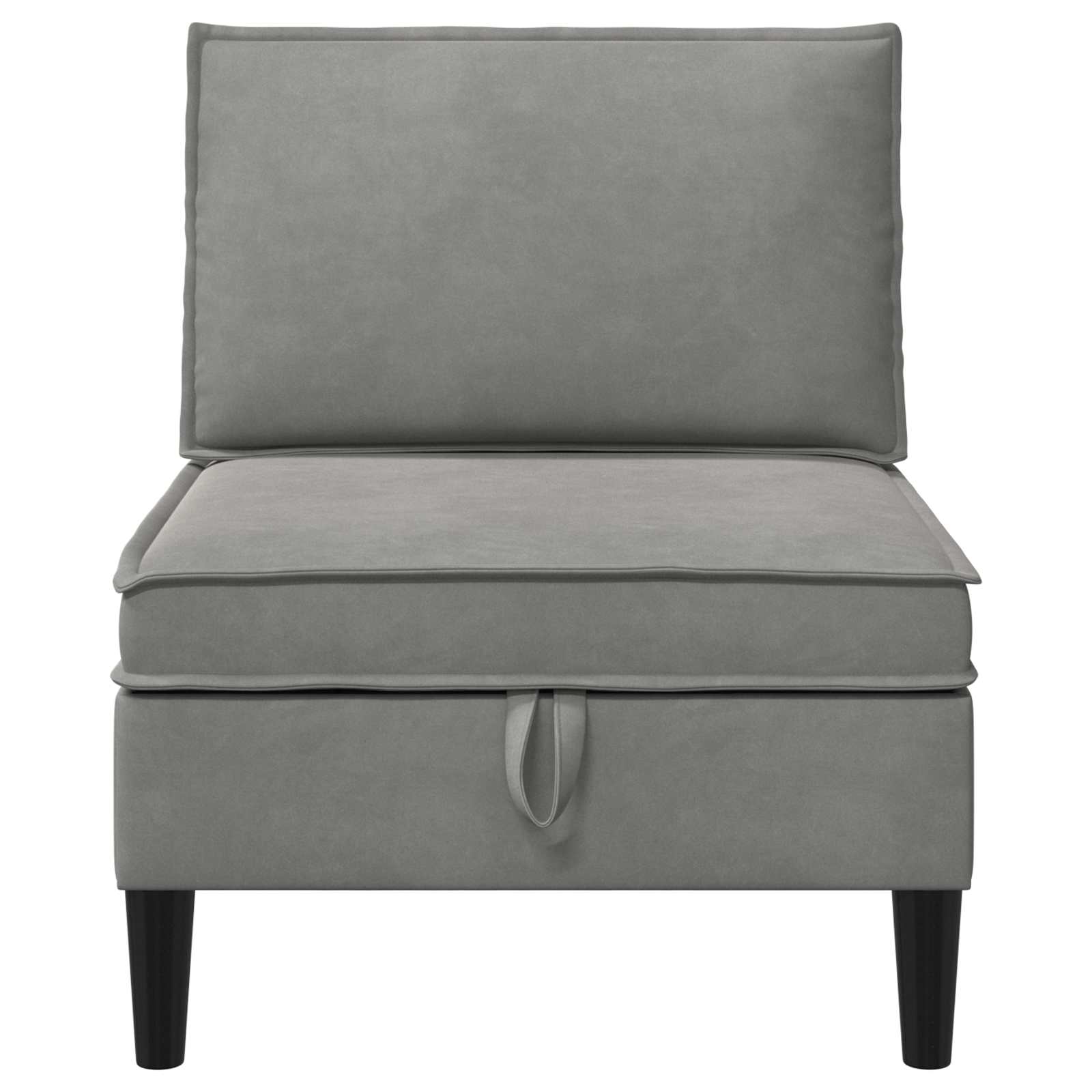 Mittels Sofa mit Stauraum Hellgrau Samt