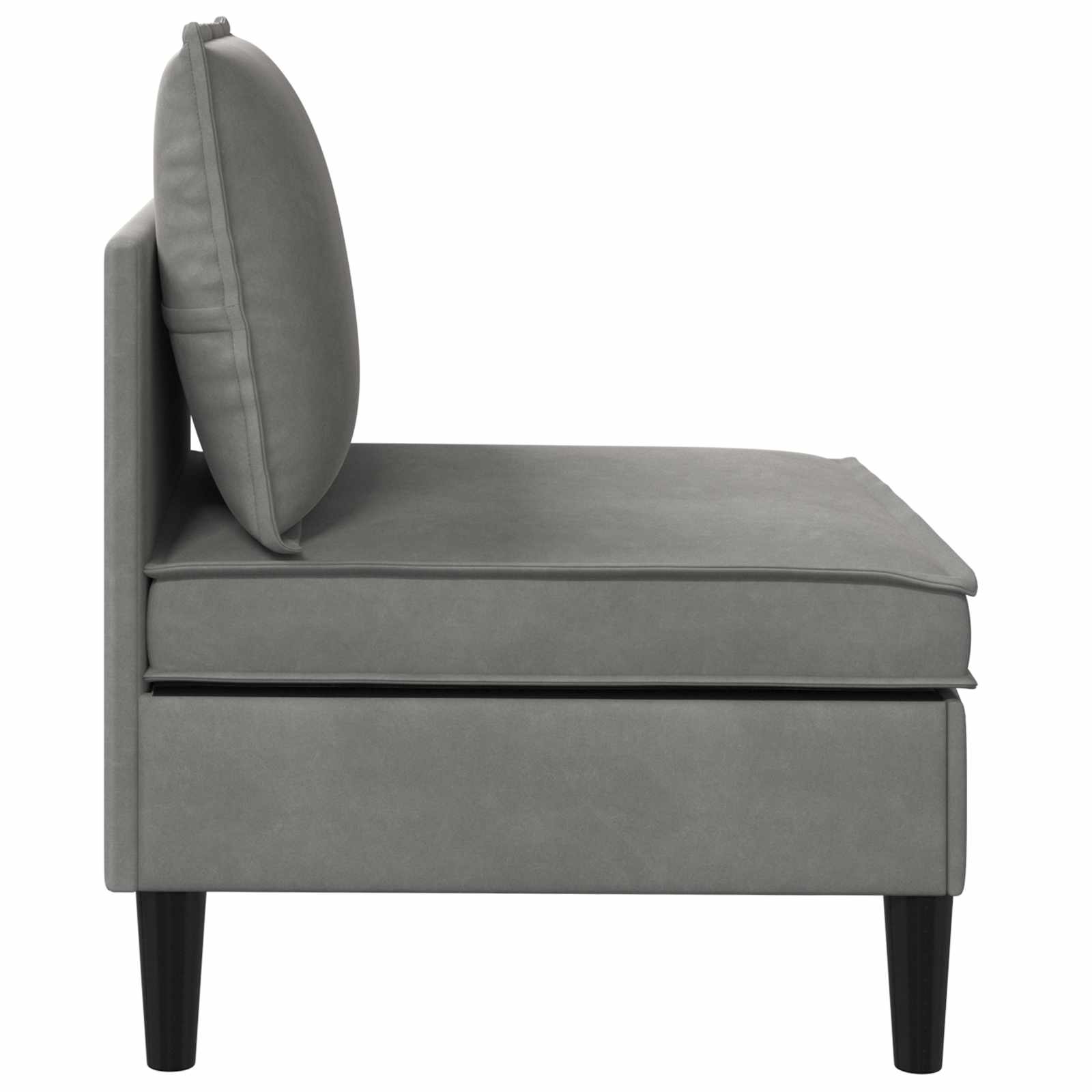 Mittels Sofa mit Stauraum Hellgrau Samt