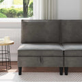 Mittels Sofa mit Stauraum Dunkelgrau Samt