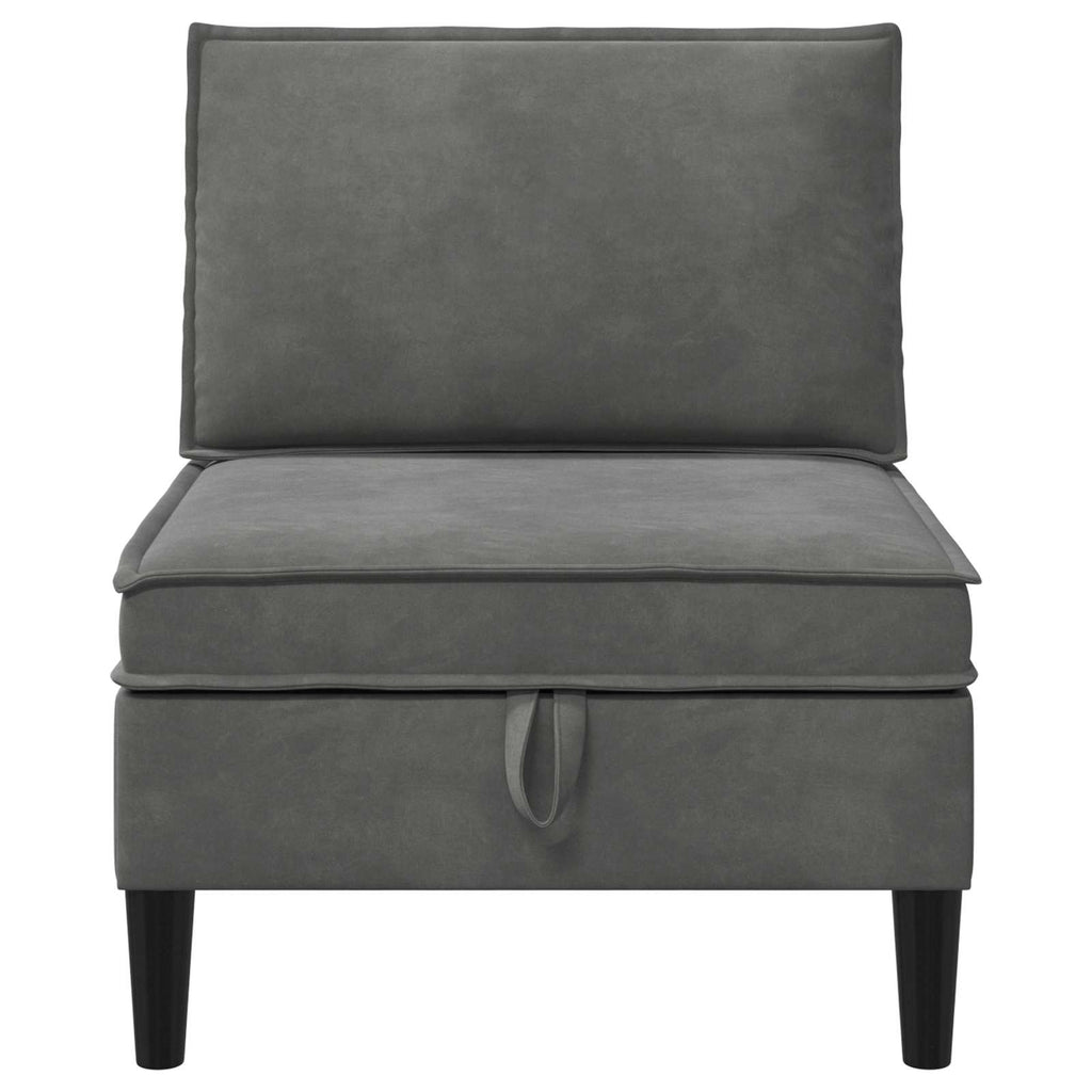 Mittels Sofa mit Stauraum Dunkelgrau Samt