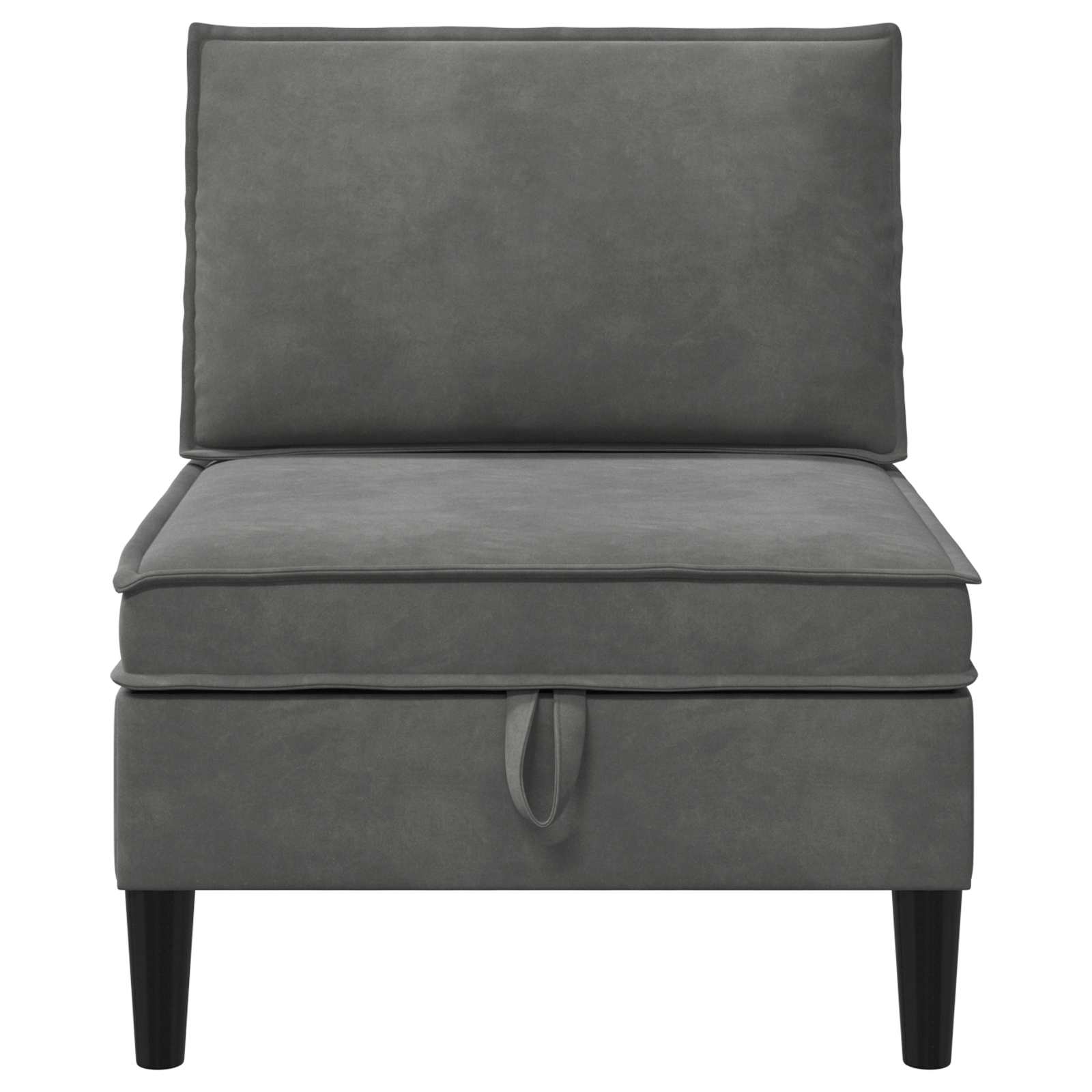 Mittels Sofa mit Stauraum Dunkelgrau Samt