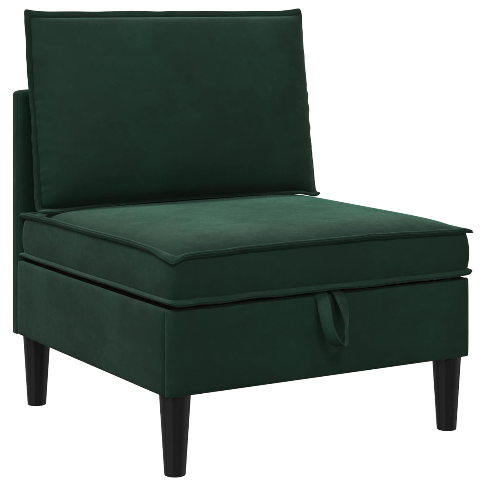 Mittels Sofa mit Stauraum Dunkelgrün Samt
