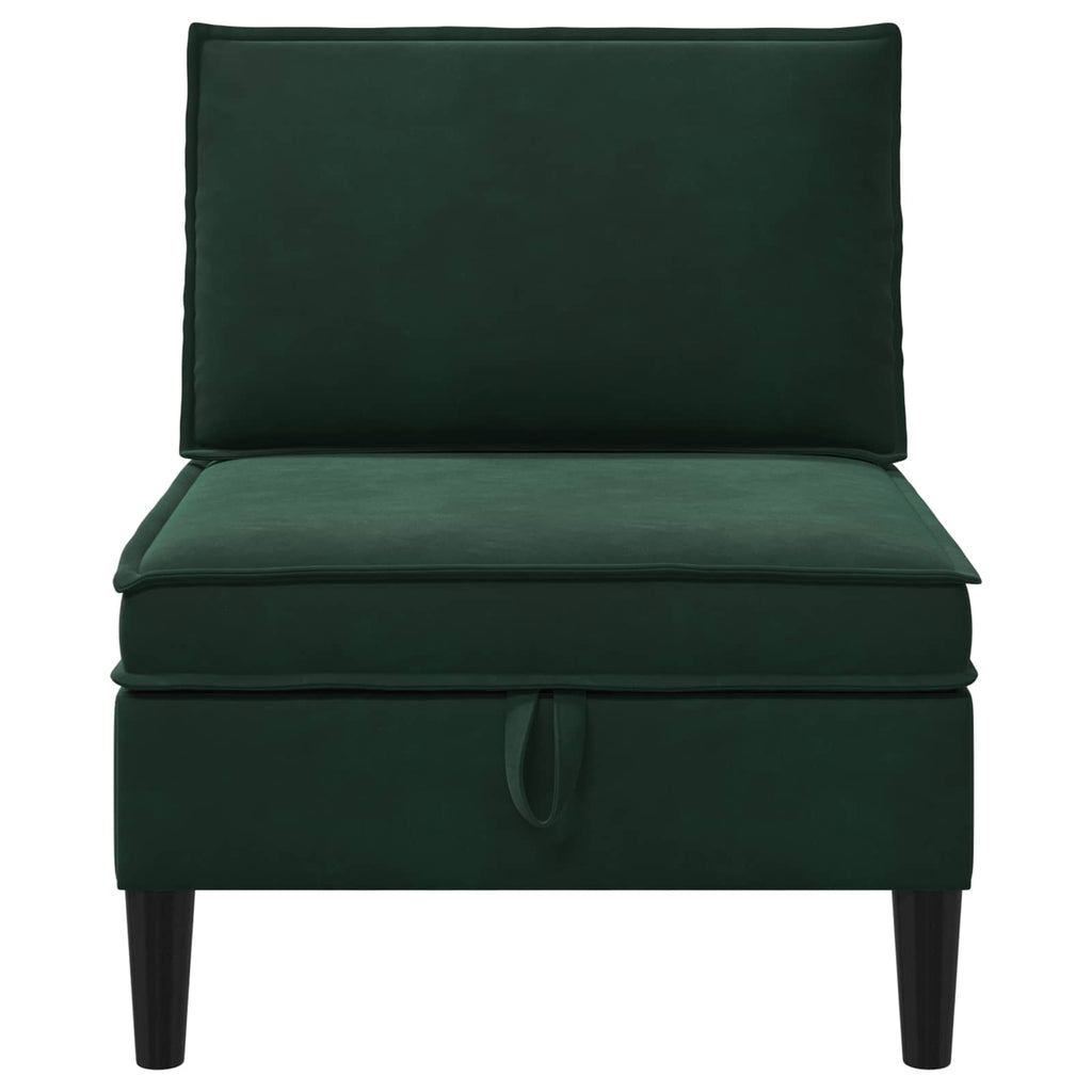 Mittels Sofa mit Stauraum Dunkelgrün Samt