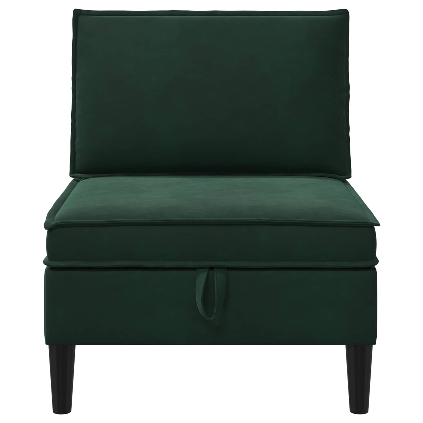 Mittels Sofa mit Stauraum Dunkelgrün Samt