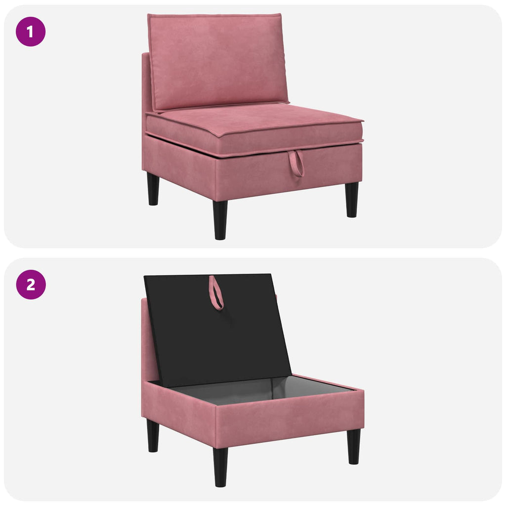 Mittels Sofa mit Stauraum Rosa Samt