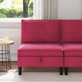 Mittels Sofa mit Stauraum Weinrot Samt