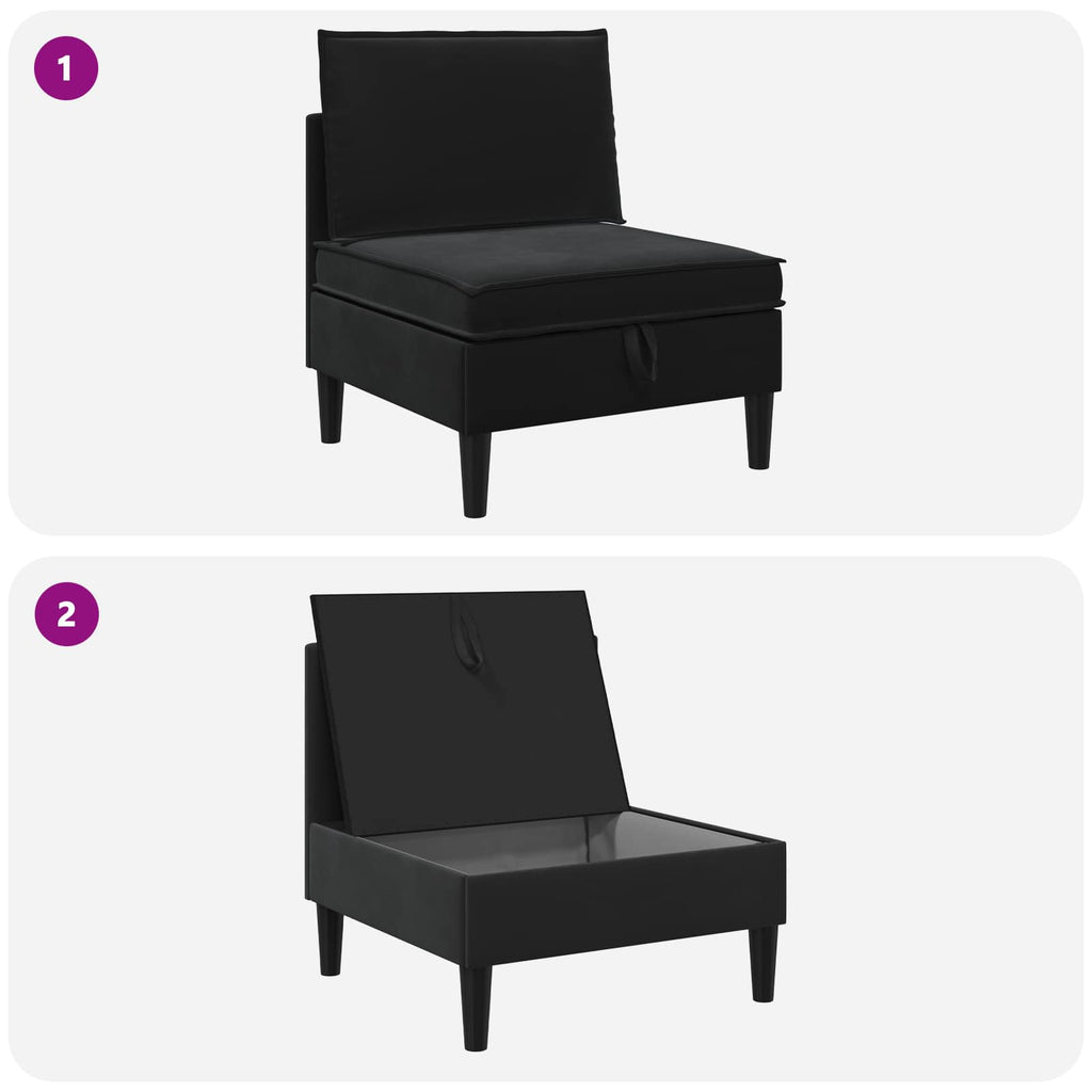 Mittels Sofa mit Stauraum Schwarz Samt