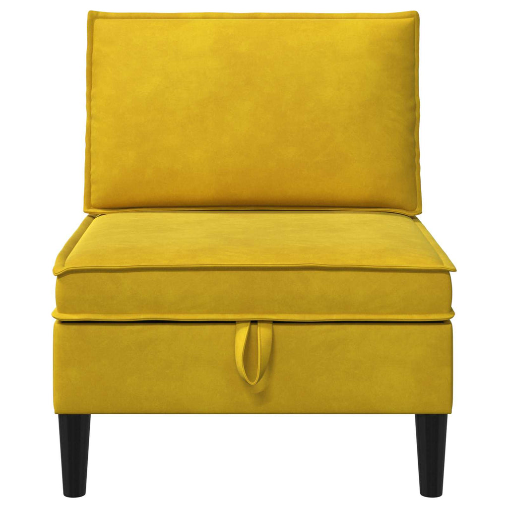 Mittels Sofa mit Stauraum Gelb Samt