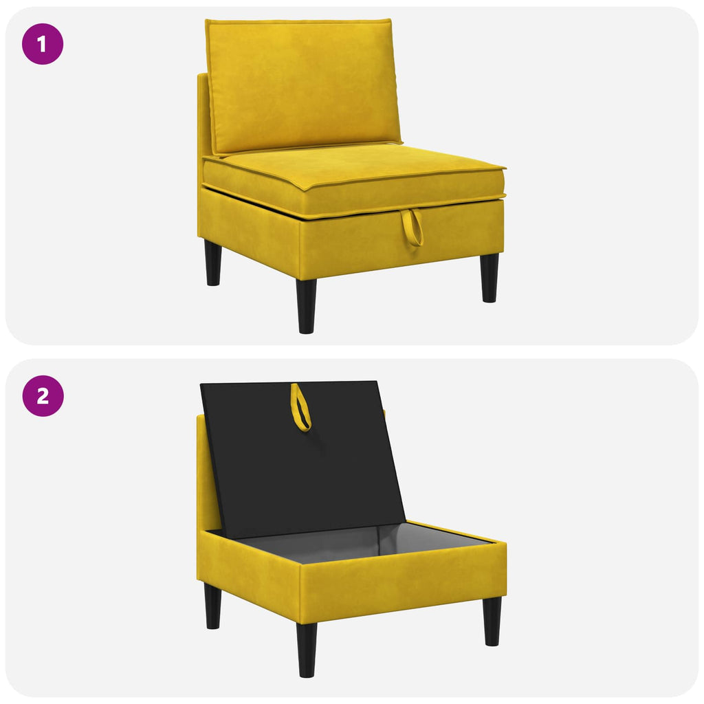 Mittels Sofa mit Stauraum Gelb Samt