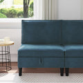 Mittels Sofa mit Stauraum Blau Samt