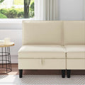 Mittelsofa mit Stauraum Creme Samt