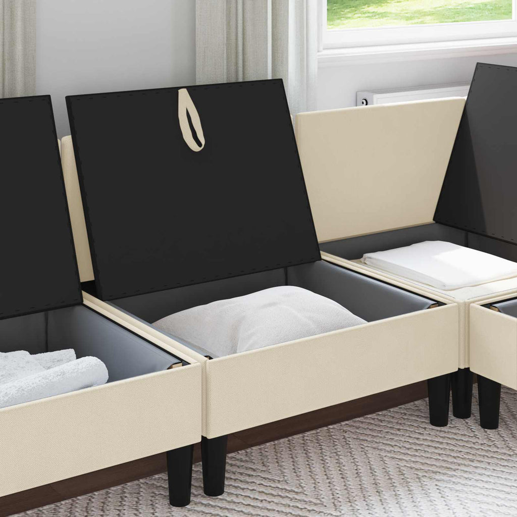 Mittelsofa mit Stauraum Creme Samt