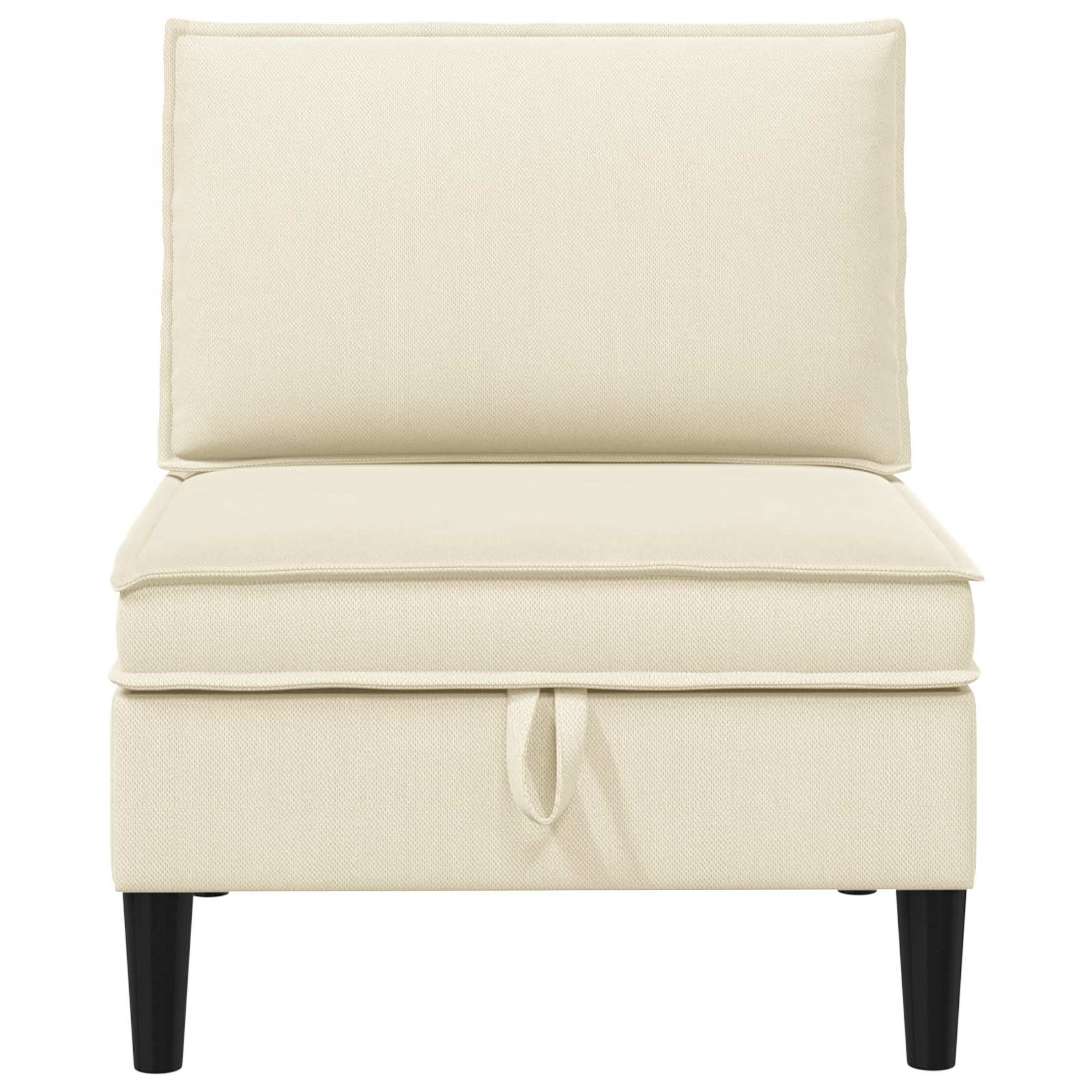 Mittelsofa mit Stauraum Creme Samt