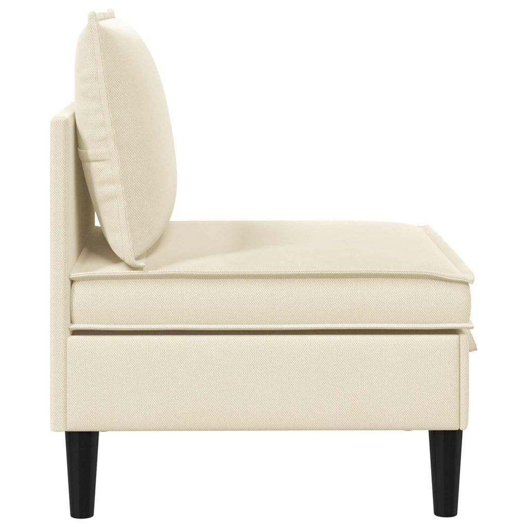 Mittelsofa mit Stauraum Creme Samt