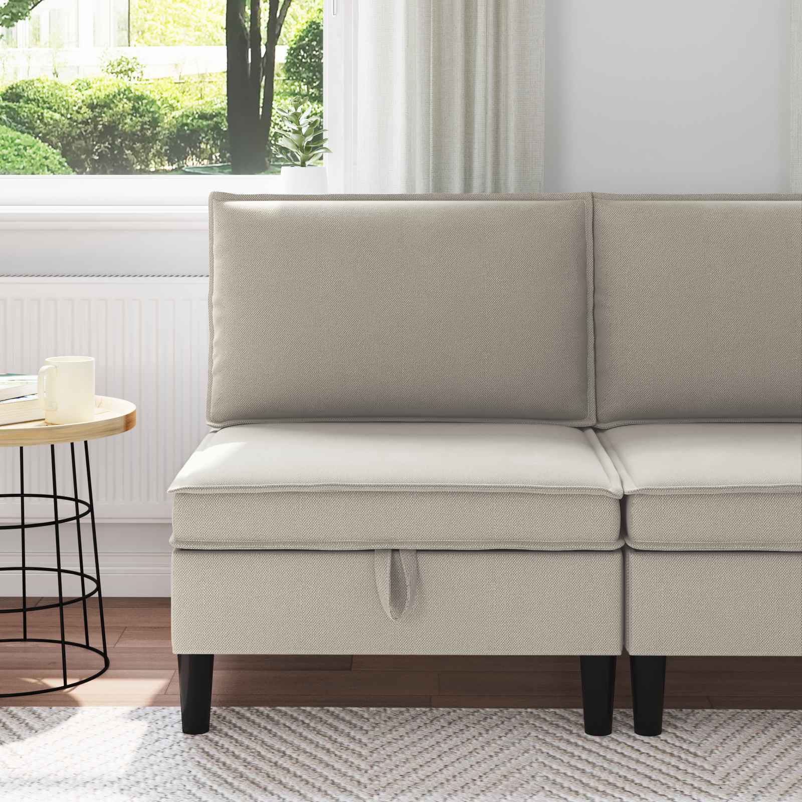 Mittelsofa mit Stauraum Hafer Samt