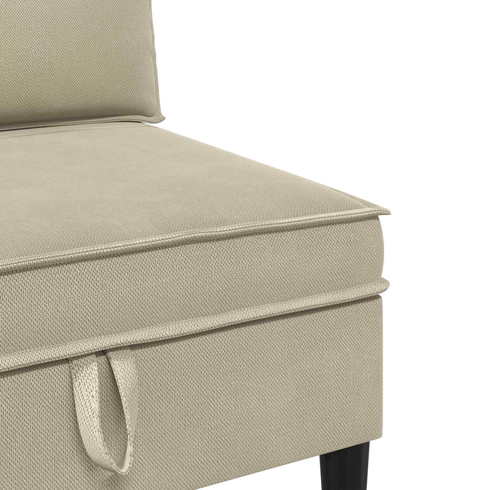 Mittelsofa mit Stauraum Sand Samt