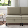 Mittelsofa mit Stauraum Sand Samt