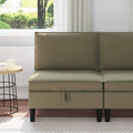 Mittelsofa mit Stauraum Khaki Samt