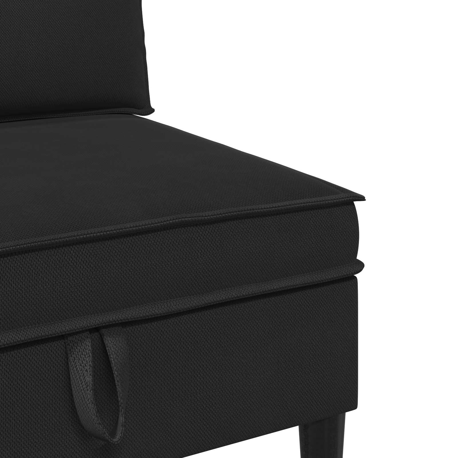 Mittelsofa mit Stauraum Schwarz Samt