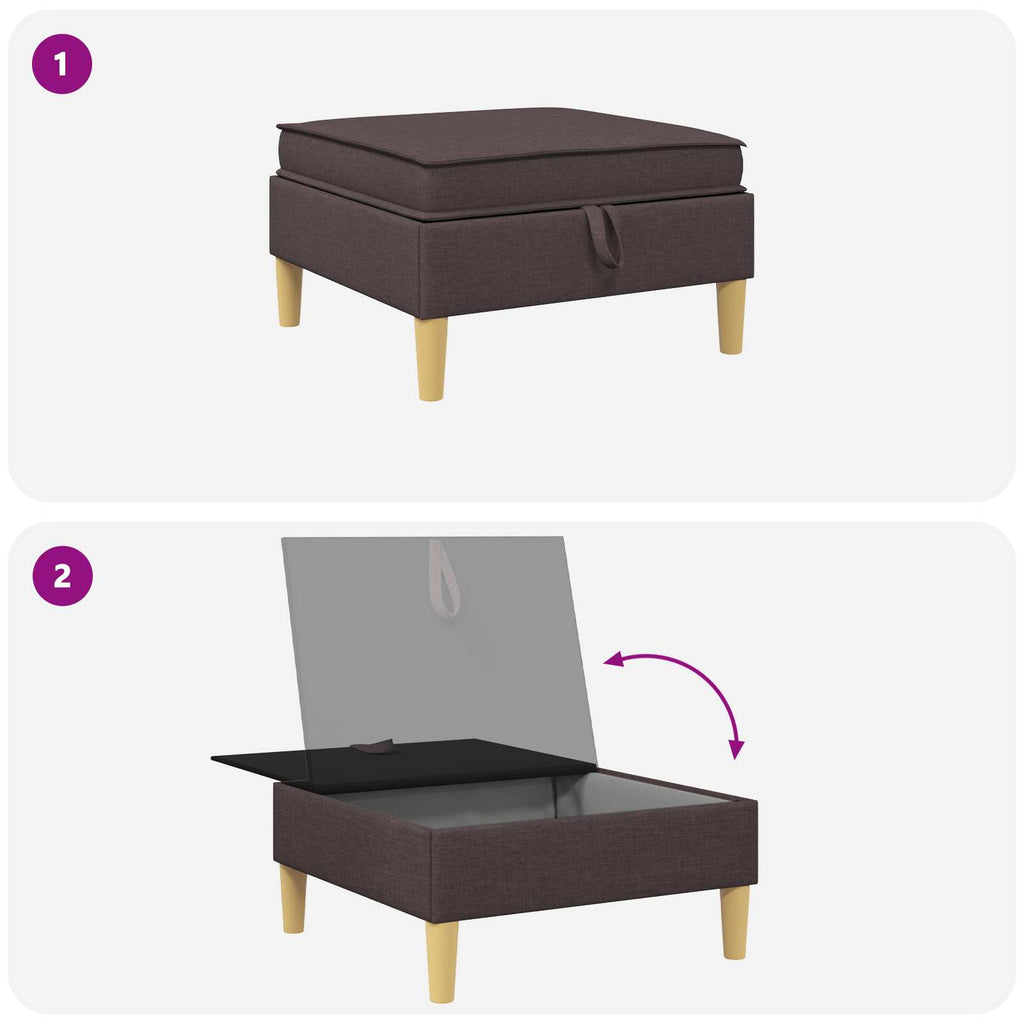 Sofa-Hocker mit Stauraum Dunkelbraun Stoff