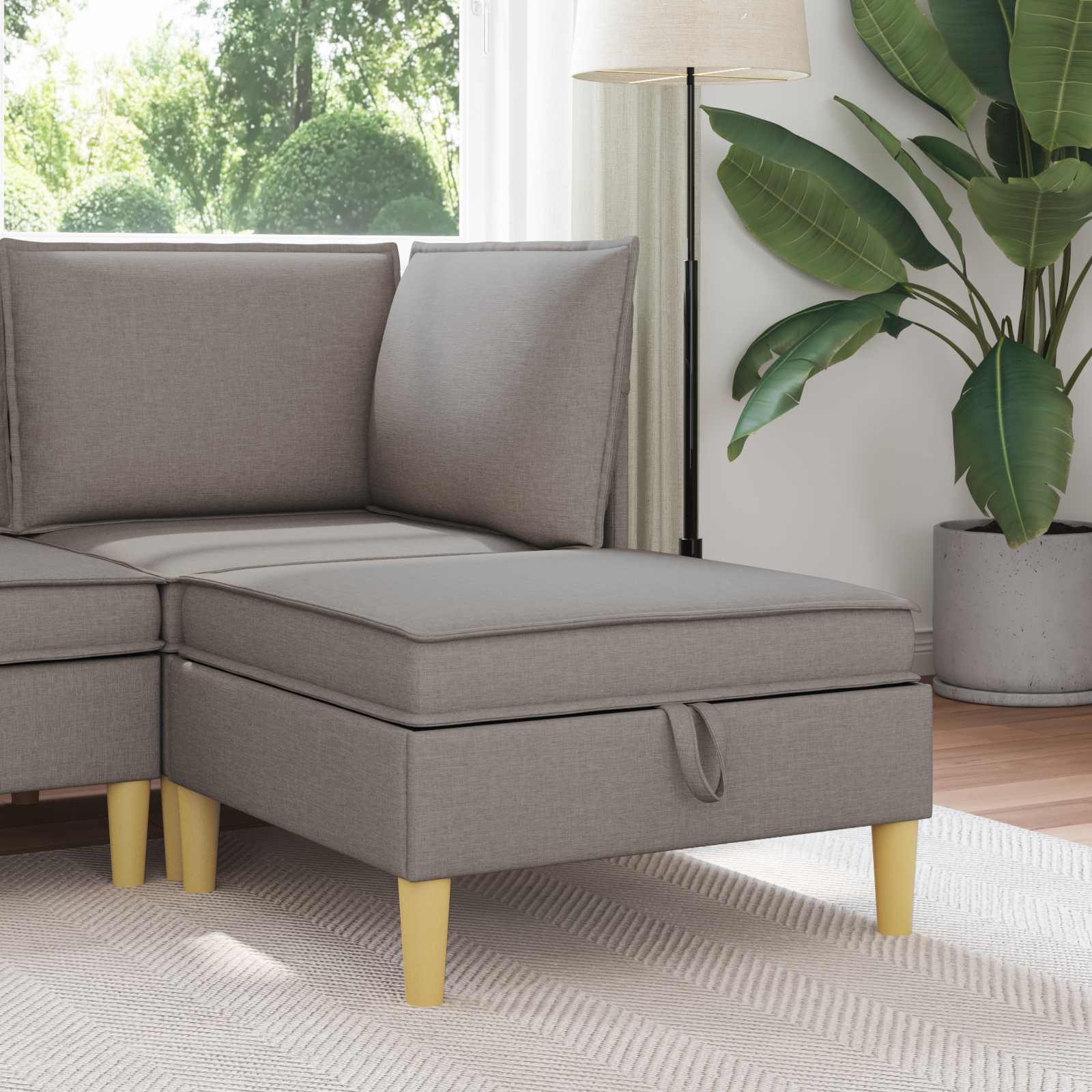 Sofa-Hocker mit Stauraum Taupe Stoff