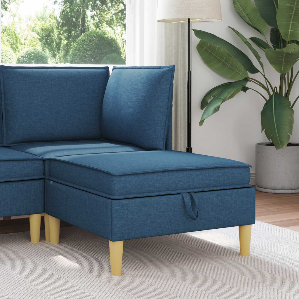 Sofa-Hocker mit Stauraum Blau Stoff