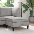 Sofa-Hocker mit Stauraum Hellgrau Samt