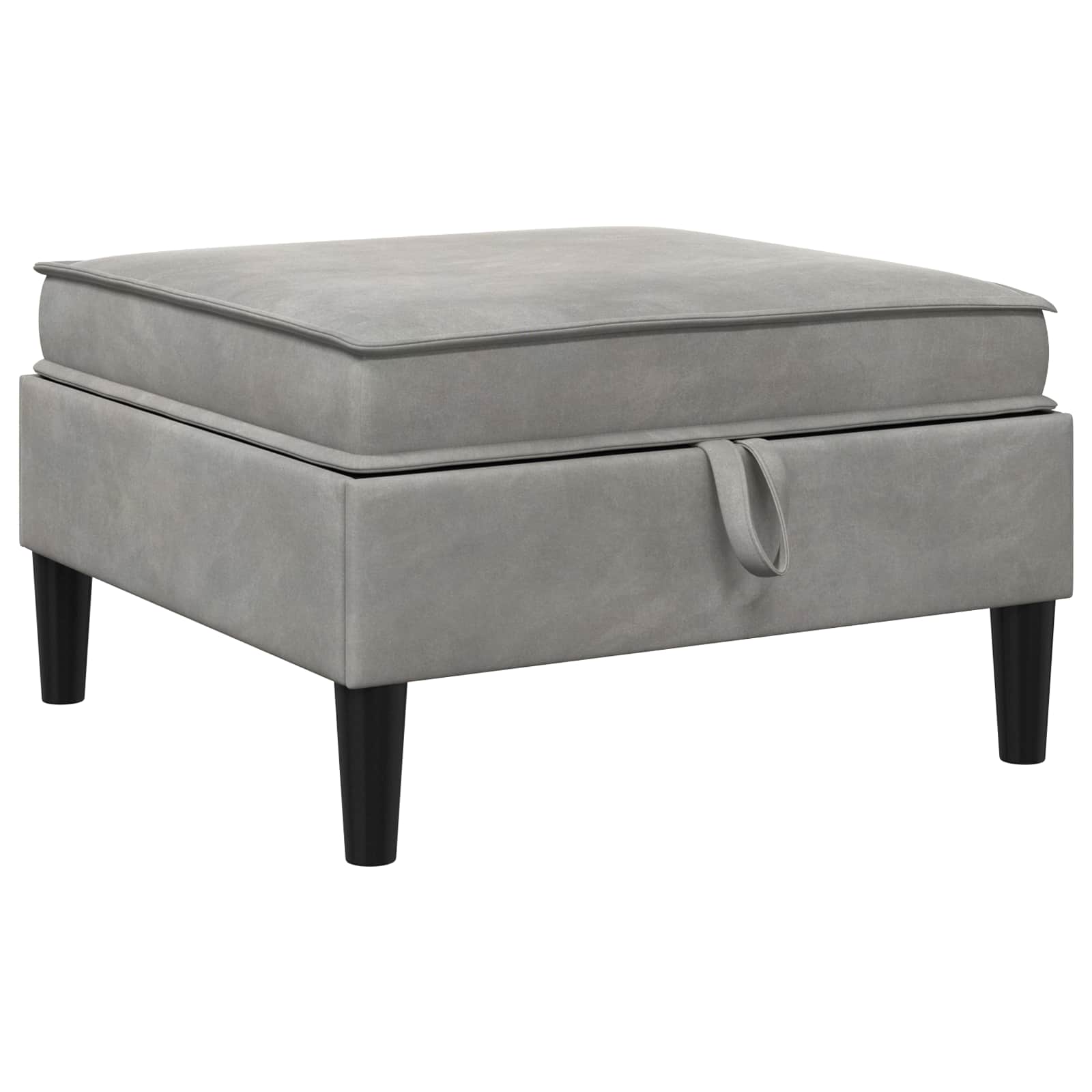 Sofa-Hocker mit Stauraum Hellgrau Samt
