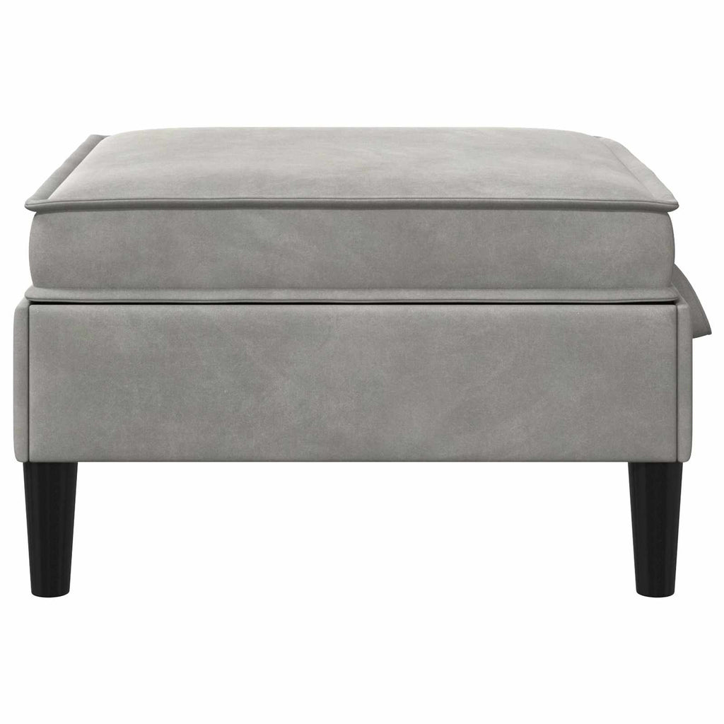 Sofa-Hocker mit Stauraum Hellgrau Samt